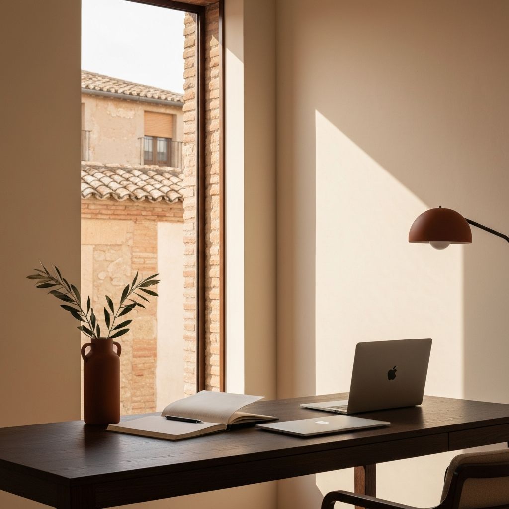 Elegant learning space with warm morning light